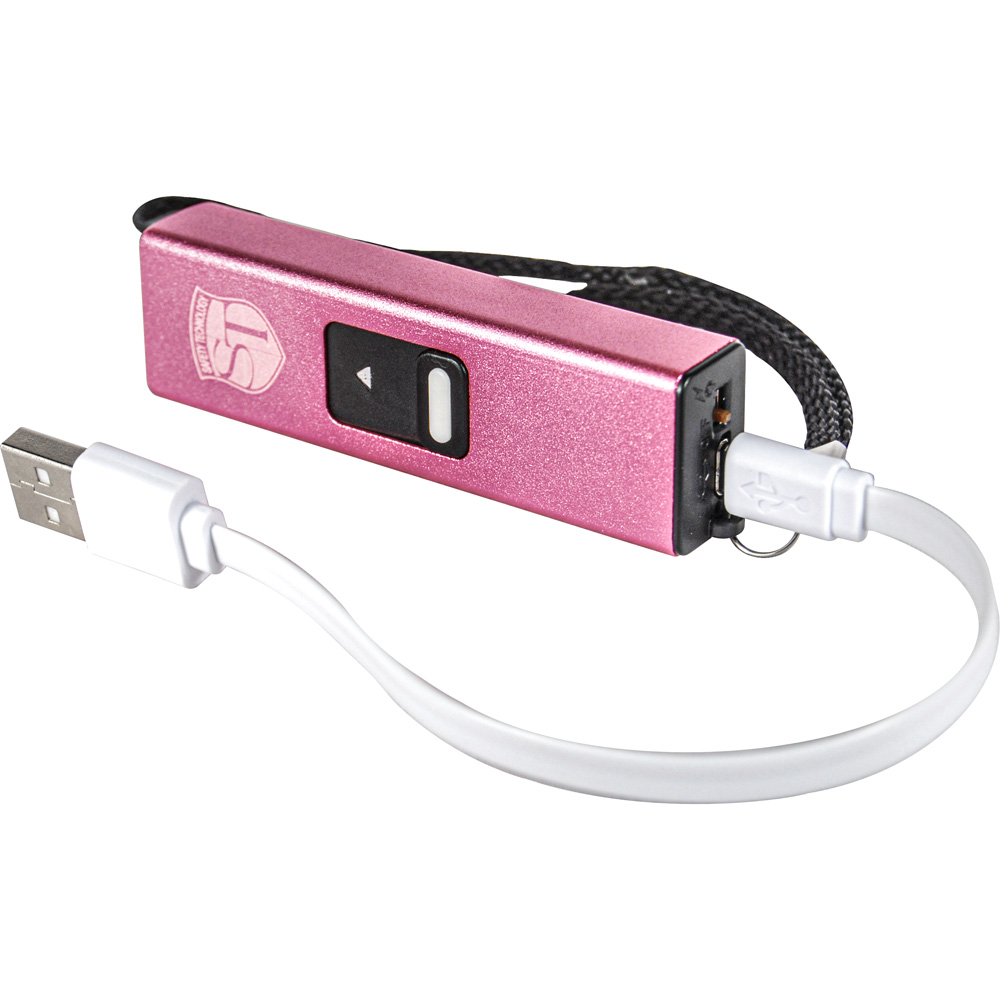 Slider 40 million volt stun gun flashlight 4.9 milliamps Pink view 3